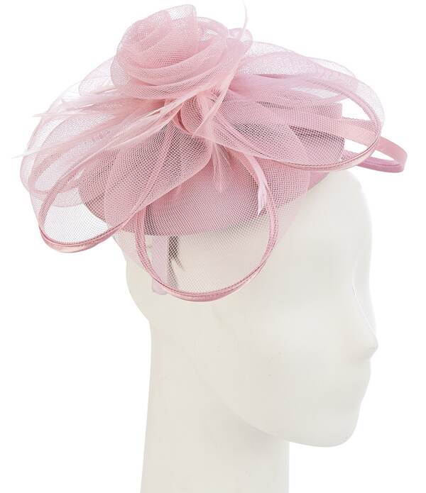ナターシャ 付属物 レディース 鳥打ち帽 Natashaccessories Crinoline Flower Loop Fascinator Light Pink さくら色
