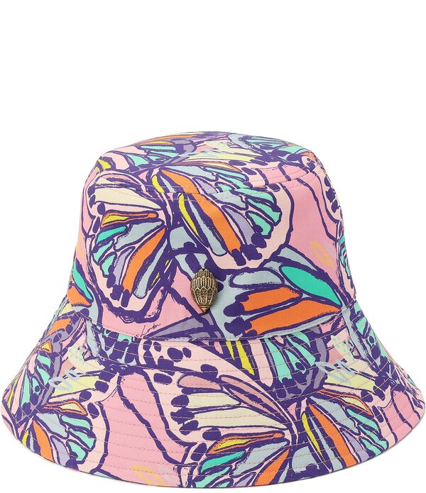 カートジェイガーロンドン レディース 佩び物 かぶり笠 刷り上げる Kurt Geiger London Butterfly Print Bucket Hat Pink サクラ色