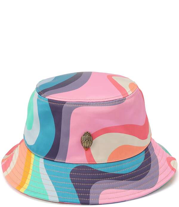 カートジェイガーロンドン レディース 佩び物 かぶり笠 刷り上げる Kurt Geiger London Wave Print Bucket Hat Rainbow