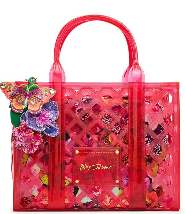 ベッツィジョンソン レディース バッグ Betsey Johnson Jammin Pouch and Clear Satchel Handle Bag Pink ピンク｜ReVida 店