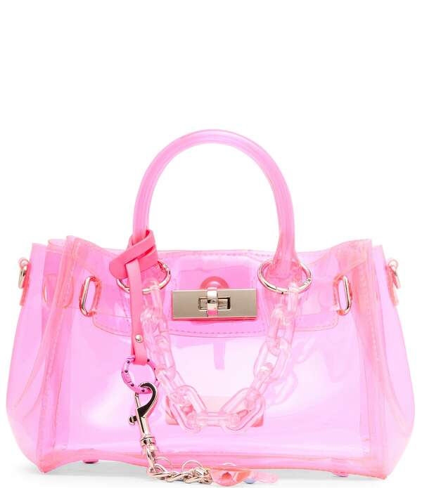 スティーブ マデン レディース 御徒面子 ミニ Steve Madden Clear Jelly Mini Satchel Bag Pink サクラ色
