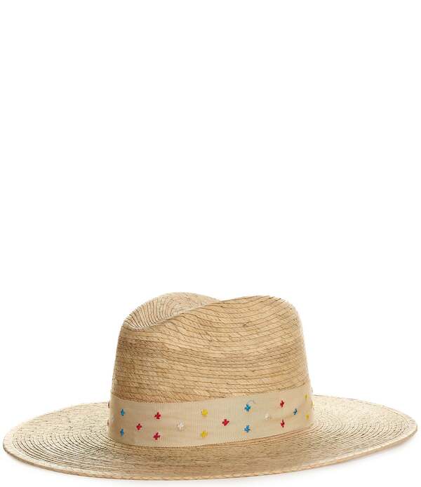 アンナ\u0026アヴァ レディース 佩び物 かぶり笠 Anna \u0026 Ava Dotted Band Wide Brim Resort Fedora Hat Natural/Multi マルチ色合い