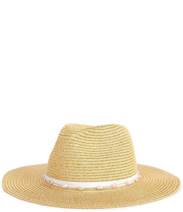 アンナ\u0026アヴァ レディース 付属物 鳥打ち帽 Anna \u0026 Ava Pearl Band Straw Fedora Hat Natural/Pearl パール