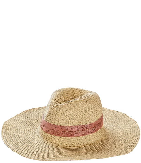 ナターシャ 付属物 レディース 鳥打ち帽 Natashaccessories Chevron Braid Cowboy Hat Natural/Pink さくら色