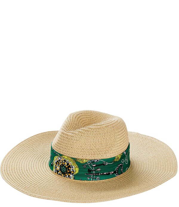 ナターシャ 佩び物 レディース かぶり笠 Natashaccessoriesafari Scarf Tie Paper Braid Hat Natural/Multi マルチ色合い