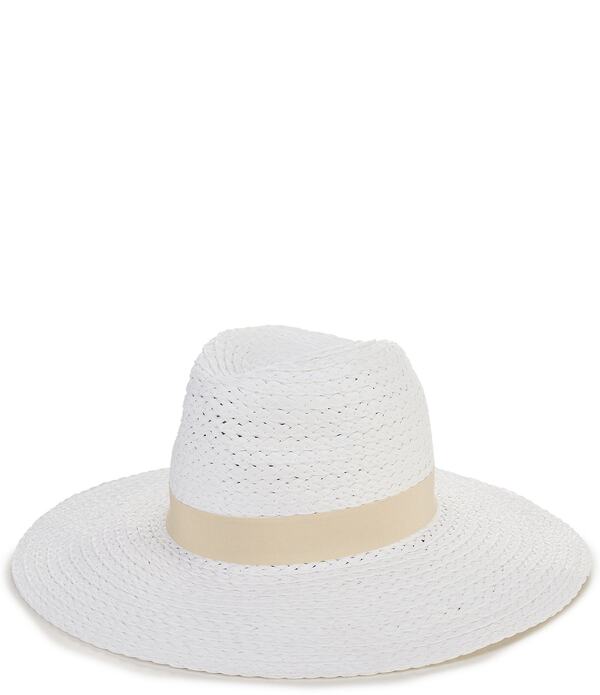 ヴィンスカムート レディース 付属物 鳥打ち帽 Vince Camutoversized Hardware Straw Panama Hat Bone