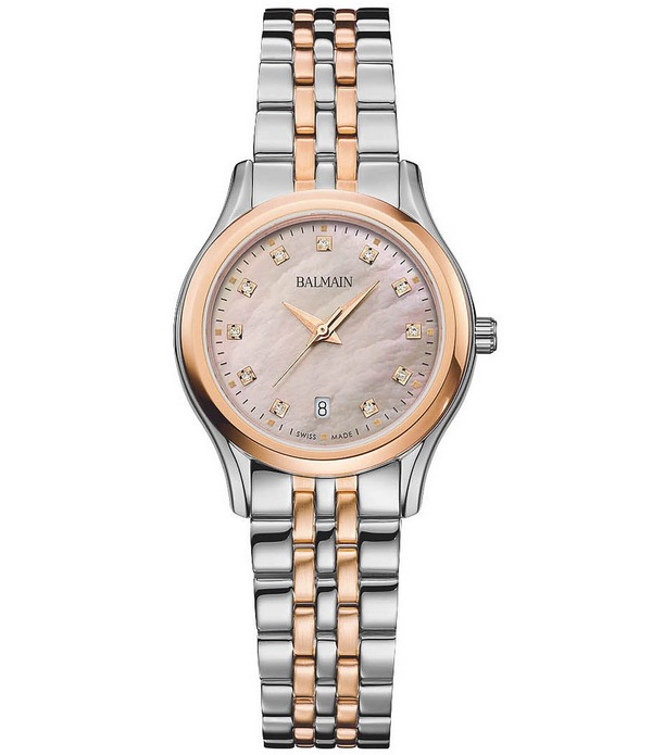 バルマン レディース 付属物 ウオッチ ティーシャツ Balmain Paris Women\u0027s Quartz Analog Two Tone Mother-Of-Pearl Dial Stainlessteel Bracelet Watch Silver/Rose Gold ゴールド