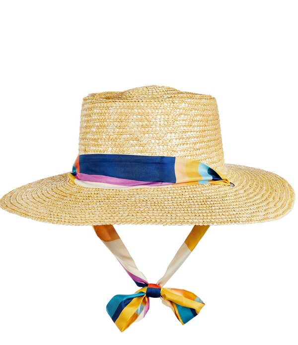 アンナ\u0026アヴァ レディース 付属物 鳥打ち帽 Anna \u0026 Ava Straw Fabric Tie Boater Hat Multi マルチ色つや