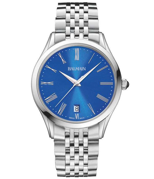 バルマン レディース 付属品 ウオッチ プルオーバー Balmain Paris Men\u0027s Quartz Analog Stainlessteel Bracelet Watch Silver/Blue 青み