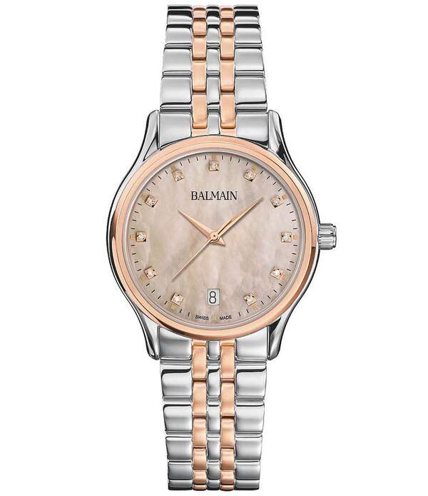 バルマン レディース 付属物 ウオッチ ティーシャツ Balmain Paris Women\u0027s Quartz Analog Two Tone Mother-Of-Pearl Dial Stainlessteel Bracelet Watch Two Tone パール