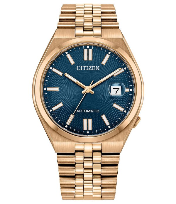 シチズン レディース 佩び物 ウォッチ プルオーバー Citizen Men\u0027s Tsuyosautomatic Stainlessteel Bracelet Watch Rose Gold ゴールド