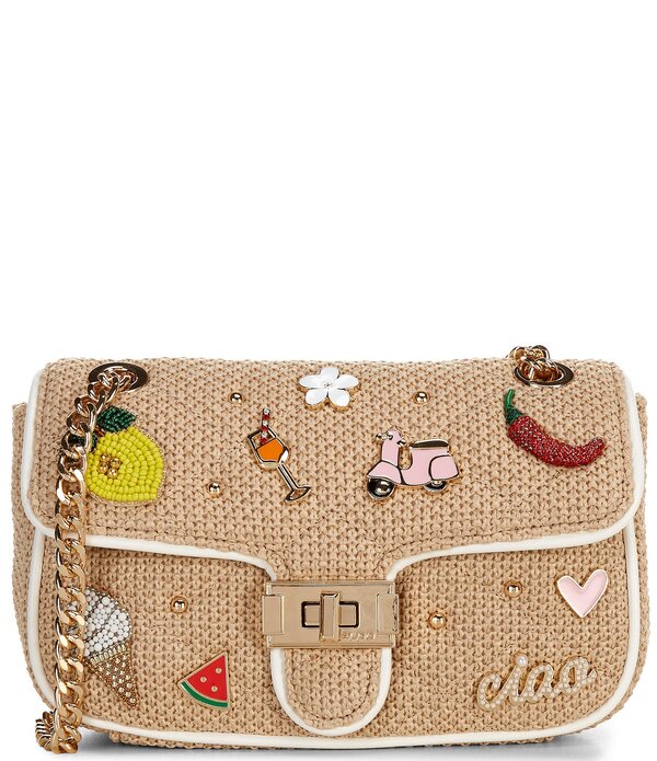 アルド レディース 御徒面子 ALDO Giulliaa Small Straw Vaction Embellished Crossbody Bag Light Brown 赤銅色