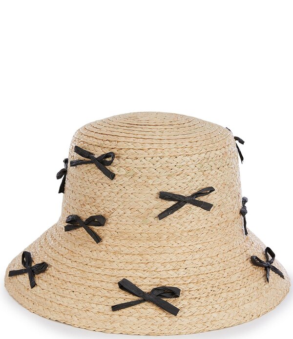 アンナ\u0026アヴァ レディース 付属物 鳥打ち帽 Anna \u0026 Ava Straw Bow Bucket Hat Natural