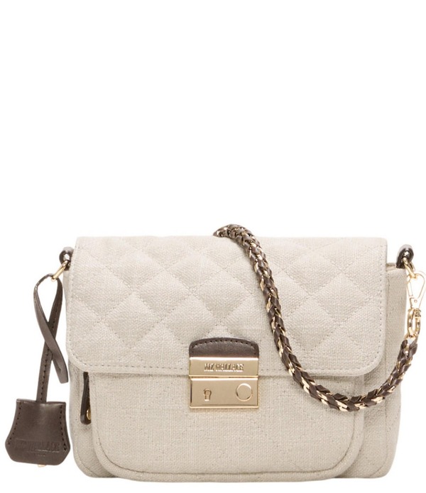 エムジーウォレス レディース 御徒面子 MZ Wallace Small Astor Crosby Lock Crossbody Bag Sandy Linen