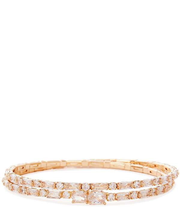 セザンヌ レディース アクセサリー ブレスレット・バングル・アンクレット Cezanne Crystal CZ Round & Baguette Stone Coil Bracelet Gold/CZ ゴールド|ReVida 店