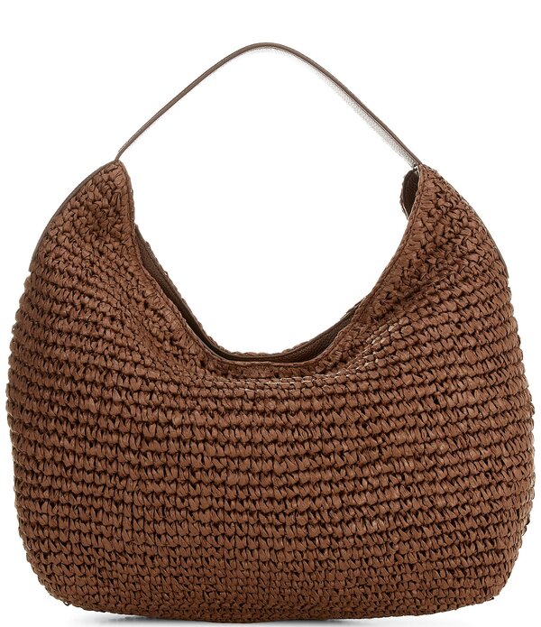 アンナ\u0026アヴァ レディース 御徒面子 Anna \u0026 Ava Lillian Med Straw Hobo Bag Chocolate 黒茶