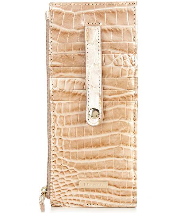 ブランミン レディース 添え物 銭入れ なめし革 BRAHMIN Melbourne Collection Leather Crocodile-Embossed Wallet Contour