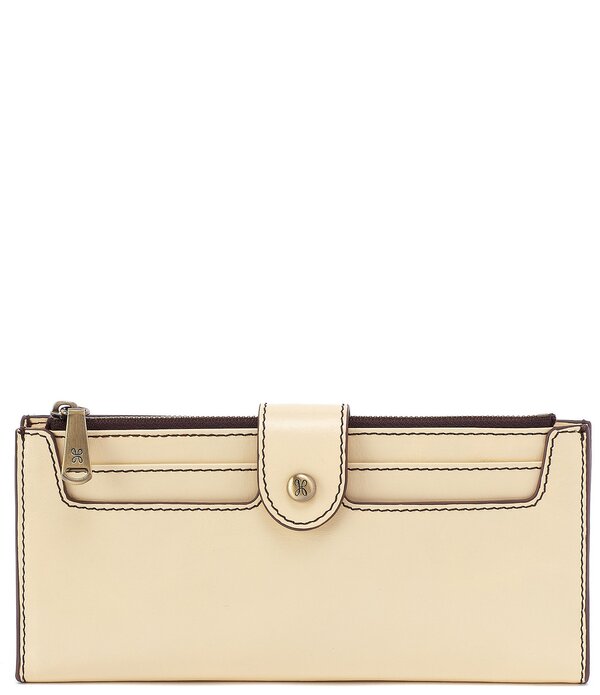 ホボ レディース 付属物 金入れ なめし革 HOBO Dunn Leather Continental Wallet Butter Yellow 黄色