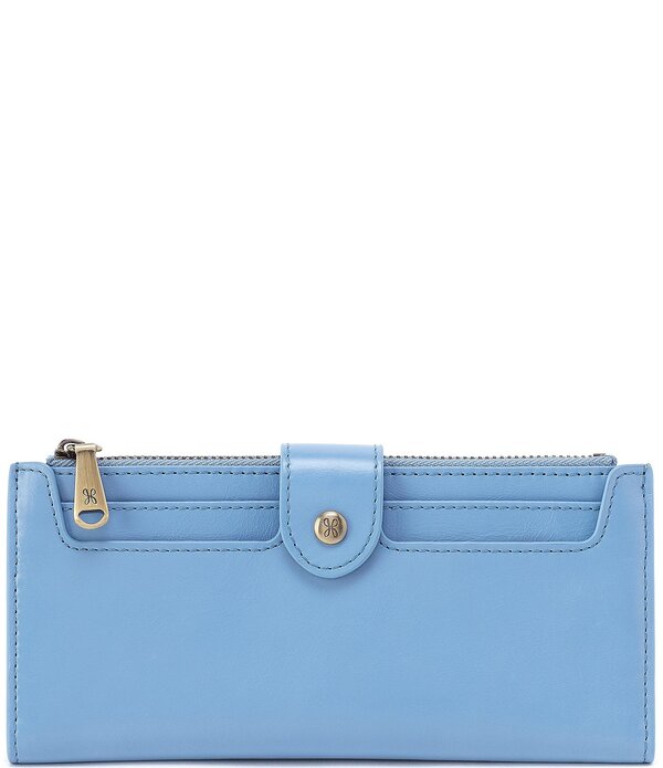 ホボ レディース 付属物 金入れ なめし革 HOBO Dunn Leather Continental Wallet Fadedenim ジーンズ