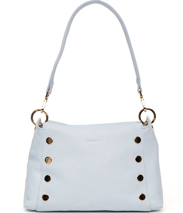 ハミット レディース 御徒面子 なめし革 Hammitt Bryant Medium Pebbled Leather Shoulder Bag Hazy Blue 青色