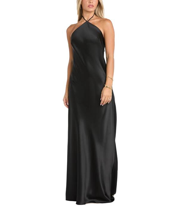 モルガン レディース トップス 衣装 繻子 ホルター Morgan \u0026 Co. Satin Halter Neck Long Dress Black 黒いこと