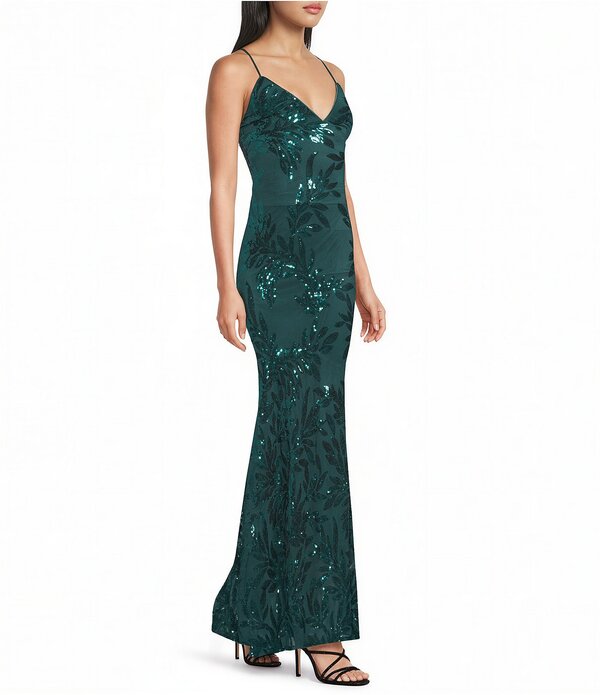 ルルズ レディース トップス ワンピースパンコール Lulus Fairbrook Sequin Long Dress Emerald エメラルド