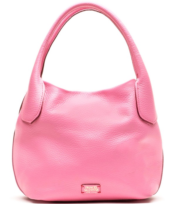 フランセスバレンタイン レディース 御徒面子 ミニ なめし革 FRANCES VALENTINE Mini Sweet Pea Tumbled Leather Satchel Bag Pink さくら色