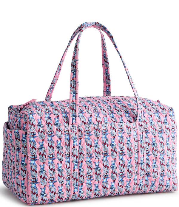 ベラブラッドロバート・エドワード・リー レディース 御徒面子 綿織物 Vera Bradley x Lilo \u0026 Stitch Surfboard Stitch Premium Cotton Large Original Zip Duffel Bag Surfboard Stitch