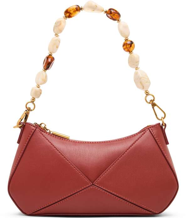 スティーブ マデン レディース 御徒面子 Steve Madden Danza Beaded Shoulder Bag Rust 挙げ句のはて