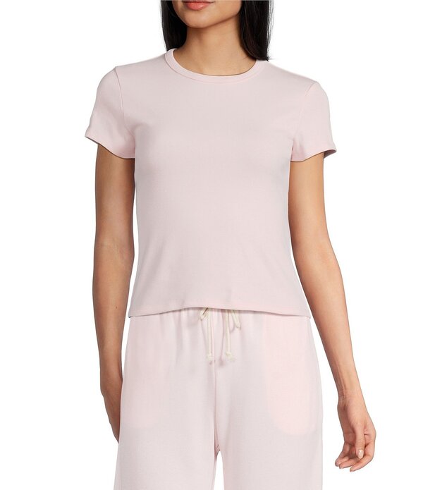 ジービー レディース トップス ティーシャツ 編み物 GB Short Sleeve Knit-Shirt Pale Pink サクラ色