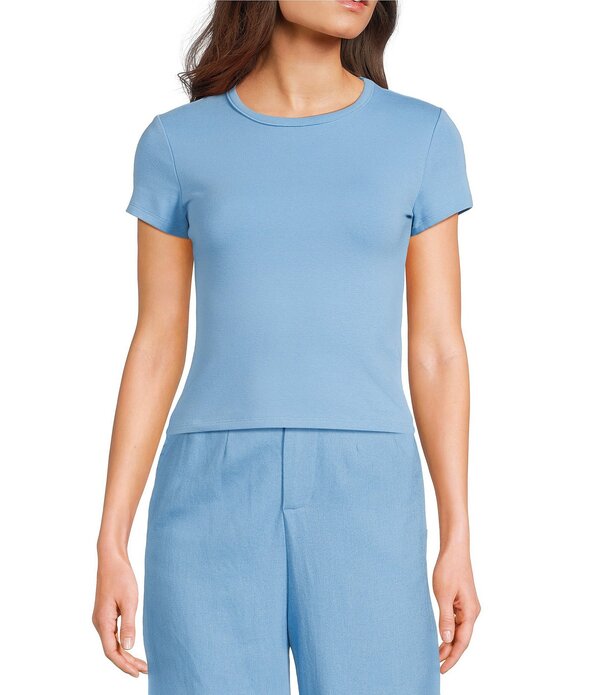 ジービー レディース トップス ティーシャツ 編み物 GB Short Sleeve Knit-Shirt Rich Blue 青碧
