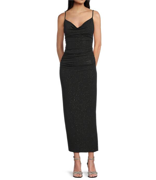ハニーアンドロージー レディース トップス ワンピース オープンバック ドレープ ミディ Honey and Rosie Drape Neck Low Open Back Midi Dress Black ブラック|ReVida 店