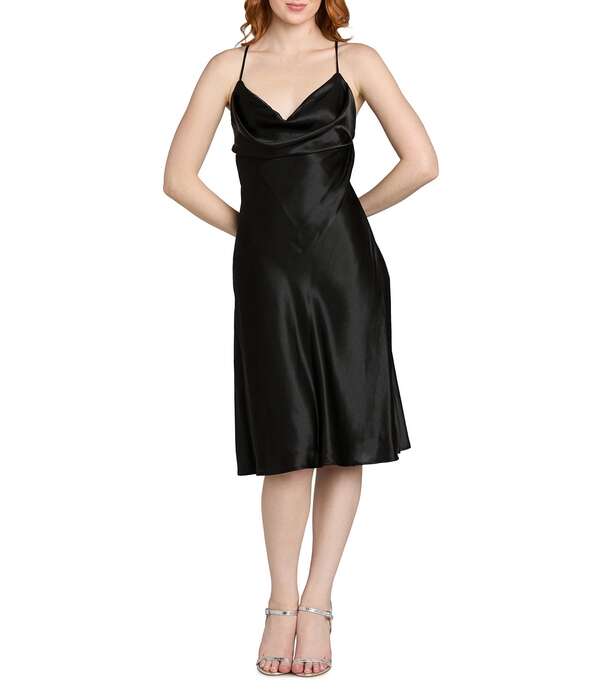 モルガン レディース トップス 衣裳 MIDI Morgan \u0026 Co. Charmeuse Cowl Neck Midi Dress Black 黒いこと