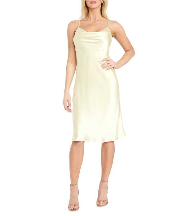 モルガン レディース トップス 衣裳 MIDI Morgan \u0026 Co. Charmeuse Cowl Neck Midi Dress Cream 皮膚軟化剤