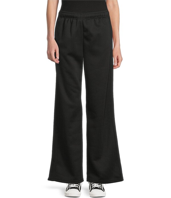 ジービー レディース ボトムス 心地よいズボン下 ワイドレッグ スウェットパンツ GB Wide Leg Coordinating Sweatpants Black 黒いこと