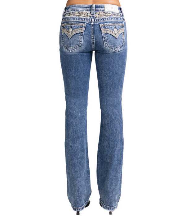 ミスミー レディース ボトムス ジーンズズボン下 ブーツ撥ねのける ブーツ デニム Miss Me Mid Rise Bootcut Jeans Medium Blue 青碧