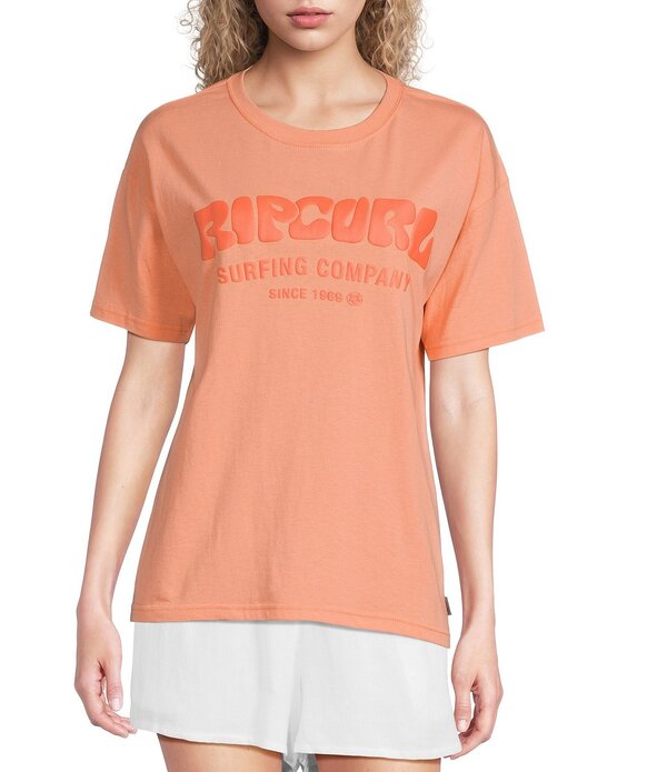下唇長い巻き毛 レディース トップス ティーシャツ Rip Curl Surf Puff Party Pack Short Sleeve T-Shirt Papaya