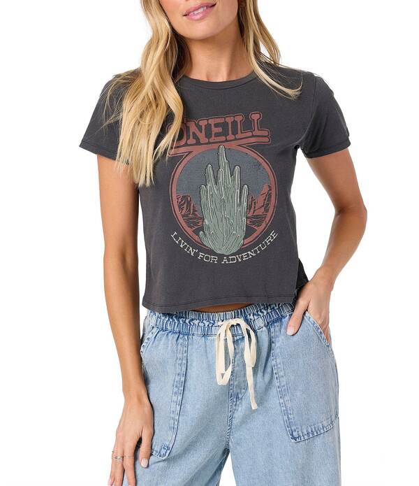 オニール レディース トップス ティーシャツ O\u0027Neill Road Trip Short Sleeve T-Shirt Washed Black 黒いこと