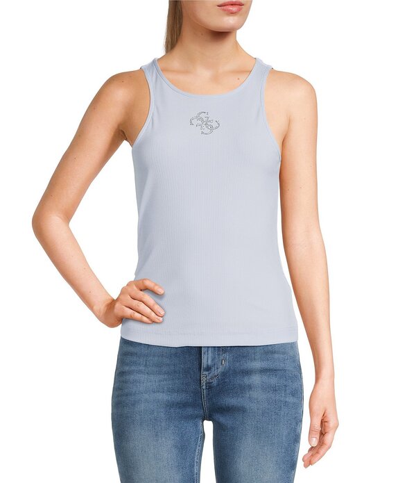 ゲス レディース トップス シャツ ノースリーブ Guess Guendalina Sleeveless Tank Top Airway Blue ブルー｜ReVida 店