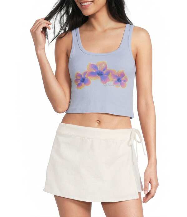 散らし広告ボン レディース トップス プルオーバー クロップド Billabong Paradise Trio Cropped Tank Top Twilight Blue 青碧