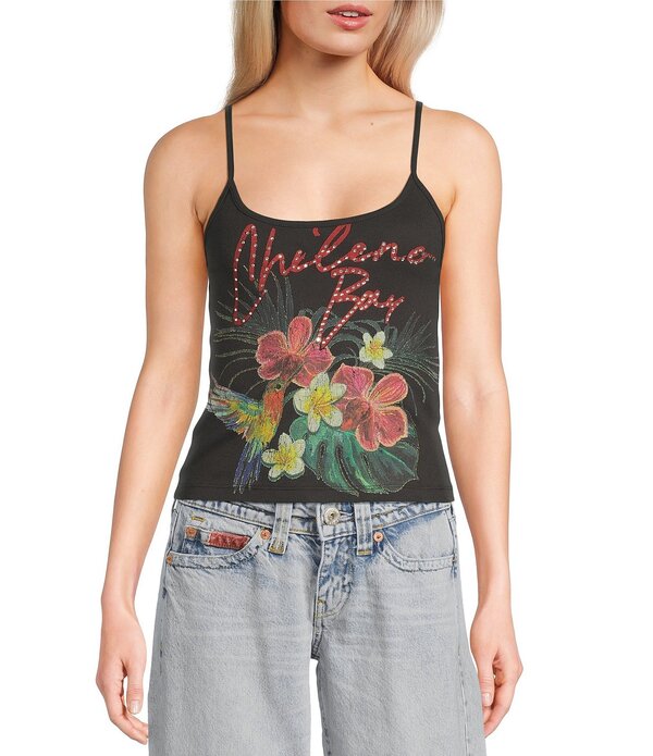 アーバンアウトフィッターズ レディース トップス プルオーバー 御花柄 ノースリーブ 御花 BDG Urban Outfitters Chileno Bay Tropical Floral Scoop Neck Sleeveless Camisole Top Black 黒いこと