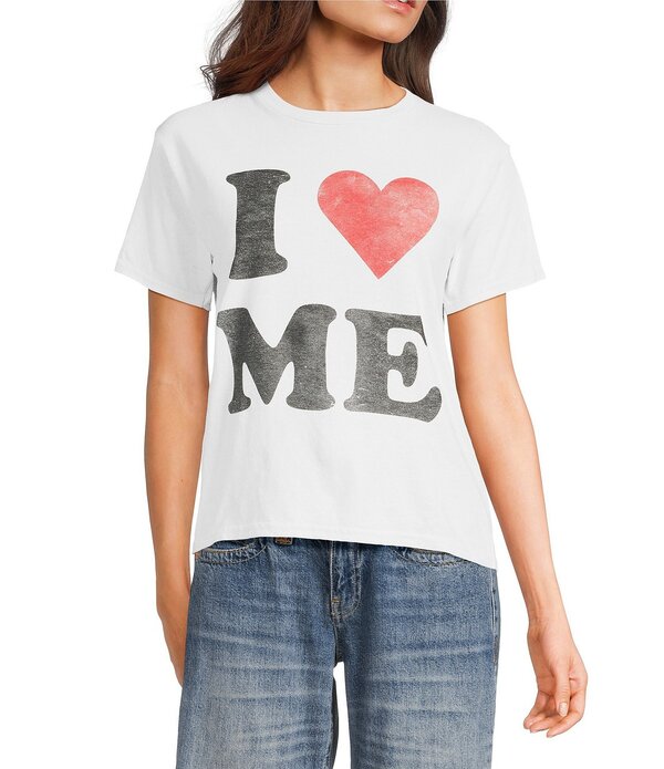 アーバンアウトフィッターズ レディース トップス ティーシャツ 労働者の一団のど首 BDG Urban Outfitters I Heart Me Crew Neck Short Sleeve T-Shirt White 白いこと