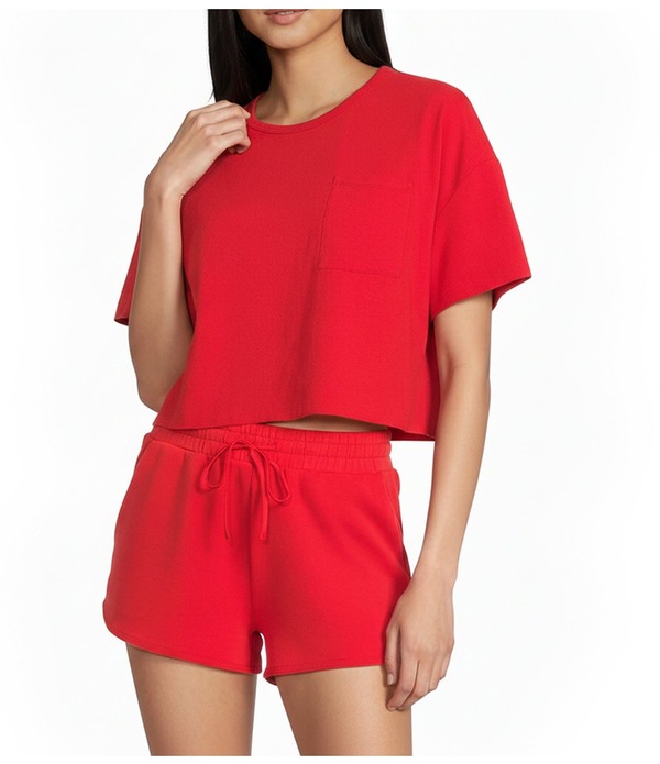 カッパーキー レディース トップス プルオーバー クロップド Copper Key Coordinating Cropped Front Pocketee Red 赤いこと