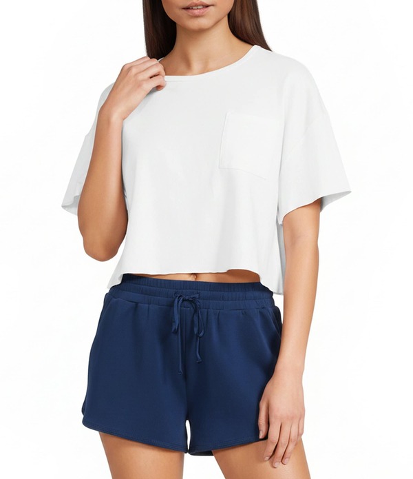 カッパーキー レディース トップス プルオーバー クロップド Copper Key Coordinating Cropped Front Pocketee White 白いこと