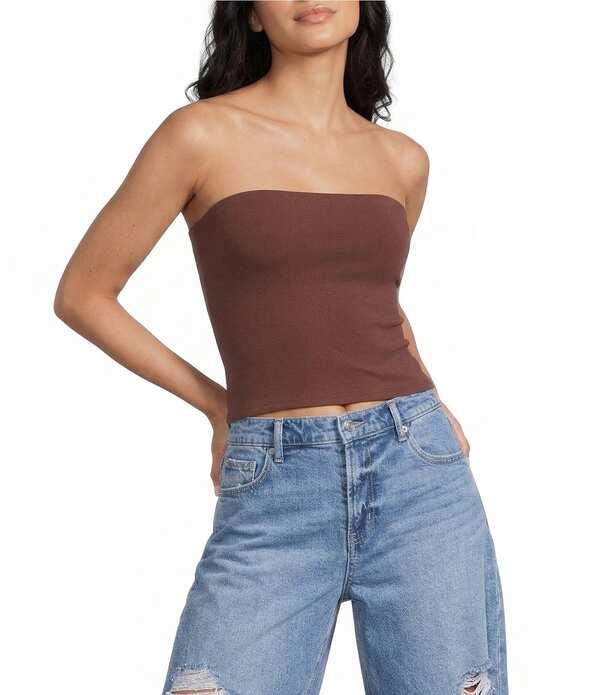 ジービー レディース トップス ティーシャツ クロップド GB Cropped Tube Top Cinnamon