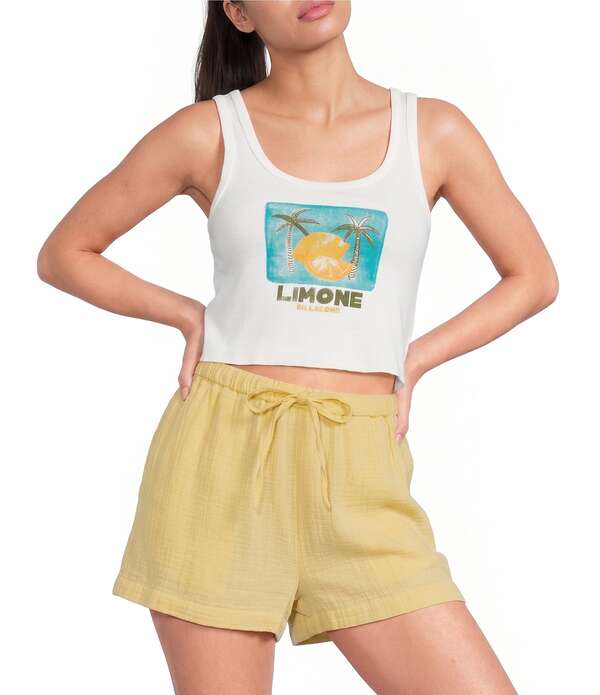散らし広告ボン レディース トップス プルオーバー ノースリーブ Billabong Summer Sweetnessleeveless Tank Top Salt Crystal