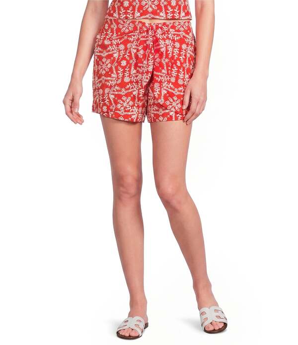 I.N.サンフランシスコ レディース ボトムス 二分の一ズボン下・さる股引き 刷り上げる I.N. San Francisco Printed Wrap Tie Front Skort Orange オレンジ色