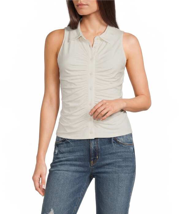 ゲス レディース トップス シャツ ノースリーブ Guess Robyn Sleevelesshirred Top Natural｜ReVida 店 15,106円