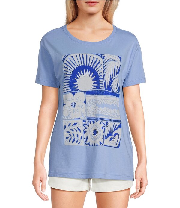 ロキシー レディース トップス プルオーバー 労働者の一団のど首 Roxy Beach Things Crew Neck Tee Cornflower