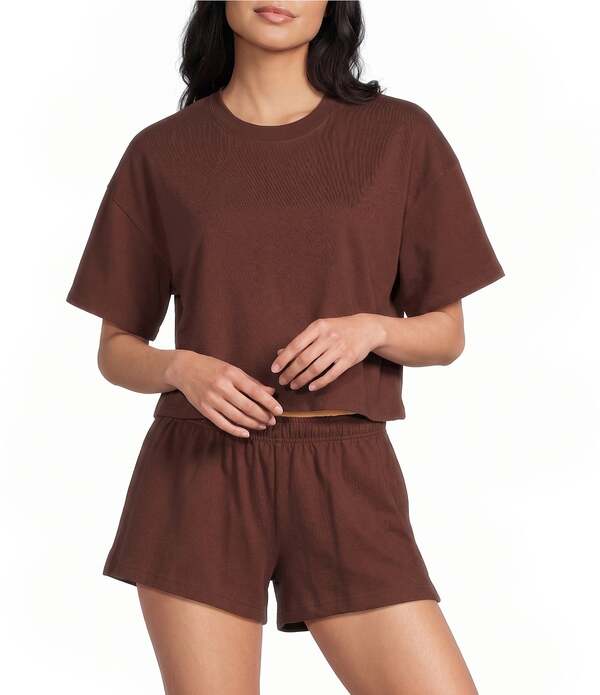 ジービー レディース トップス プルオーバー 編み物 GB Knit Coordinating Boxy T-Shirt Cinnamon